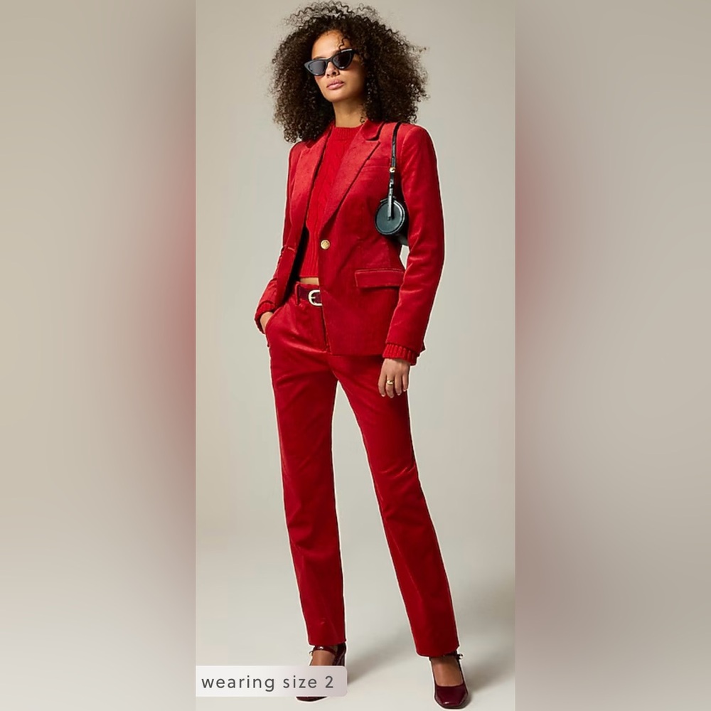 J.Crew Straight-leg corduroy pant in Berry Sangria